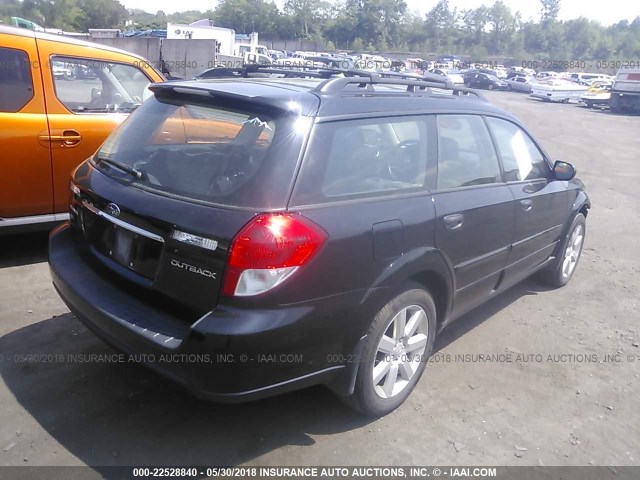 4S4BP61C597320902 - 2009 SUBARU OUTBACK 2.5I BLACK photo 4