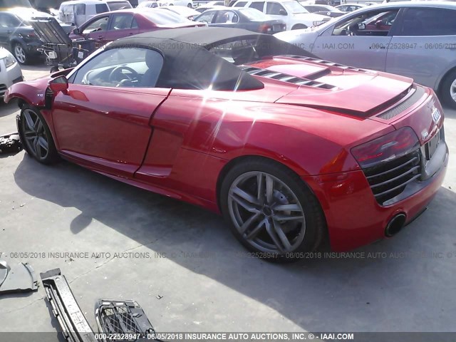 WUASNAFG3EN001581 - 2014 AUDI R8 5.2 QUATTRO RED photo 3