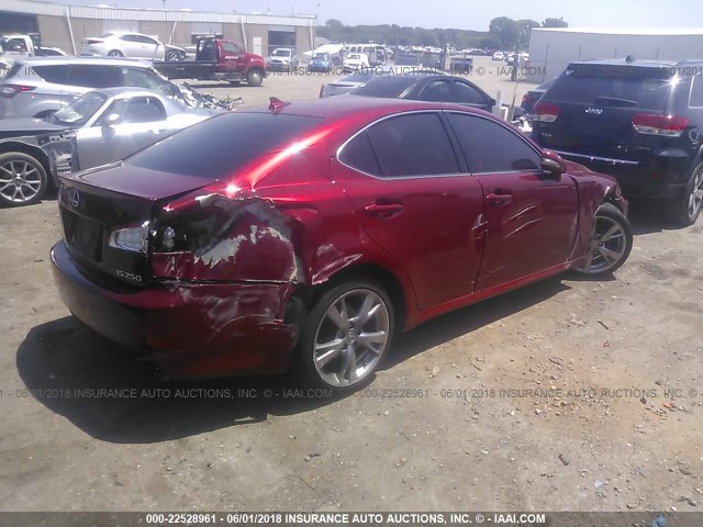 JTHBF5C2XA2100130 - 2010 LEXUS IS 250 RED photo 4