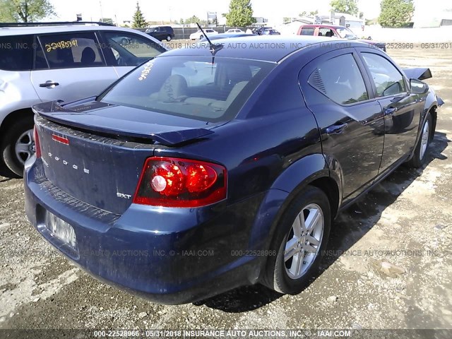 1C3CDZCG9DN544816 - 2013 DODGE AVENGER SXT Dark Blue photo 4