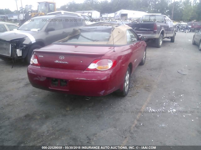 2T1FF28P23C609557 - 2003 TOYOTA CAMRY SOLARA SE/SLE RED photo 4