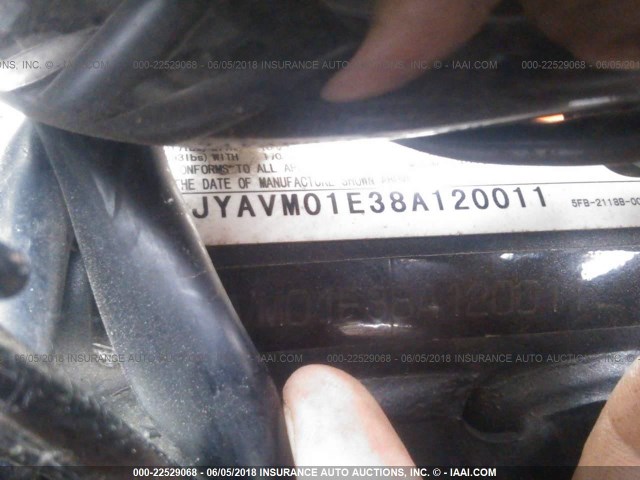 JYAVM01E38A120011 - 2008 YAMAHA XVS650 A/AT BLACK photo 10