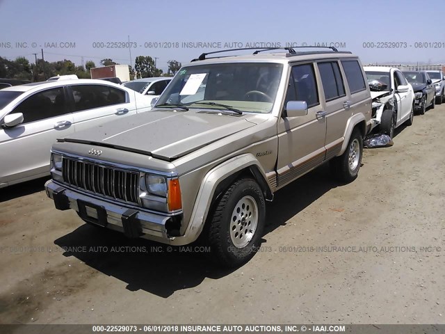 1J4FJ78S8PL633922 - 1993 JEEP CHEROKEE COUNTRY GOLD photo 2