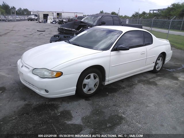 2G1WX15K029387690 - 2002 CHEVROLET MONTE CARLO SS WHITE photo 2