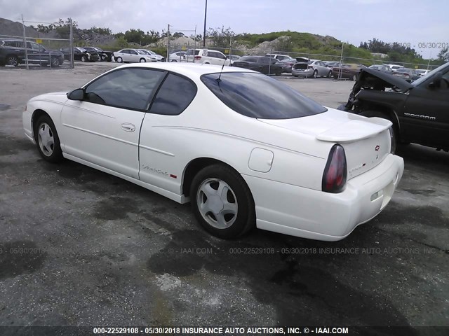2G1WX15K029387690 - 2002 CHEVROLET MONTE CARLO SS WHITE photo 3