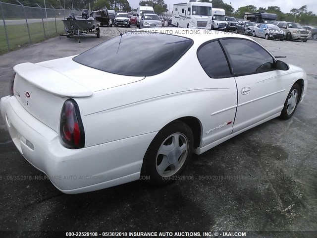 2G1WX15K029387690 - 2002 CHEVROLET MONTE CARLO SS WHITE photo 4