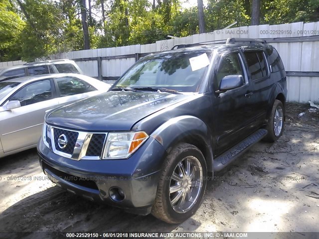 5N1AR18U97C623905 - 2007 NISSAN PATHFINDER LE/SE/XE BLUE photo 2