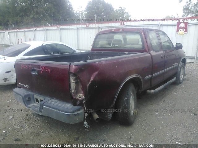5TBRN34171S159621 - 2001 TOYOTA TUNDRA ACCESS CAB SR5 BURGUNDY photo 4