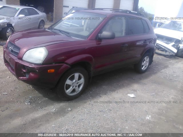 KM8JM12BX6U249366 - 2006 HYUNDAI TUCSON GL MAROON photo 2