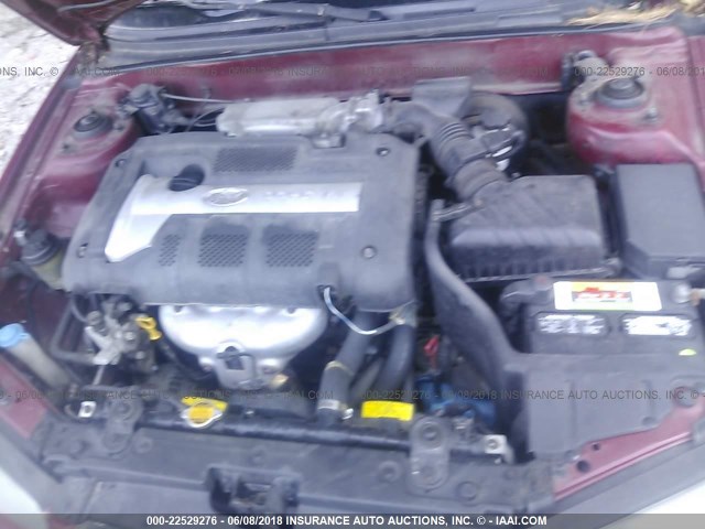 KMHDN46DX5U147040 - 2005 HYUNDAI ELANTRA GLS/GT RED photo 10