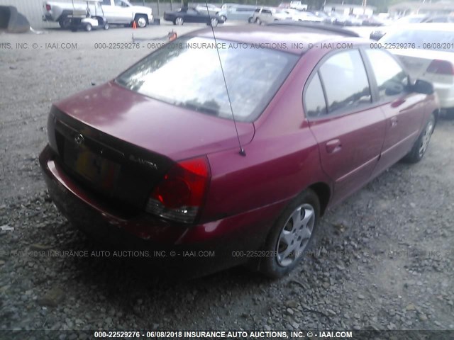 KMHDN46DX5U147040 - 2005 HYUNDAI ELANTRA GLS/GT RED photo 4