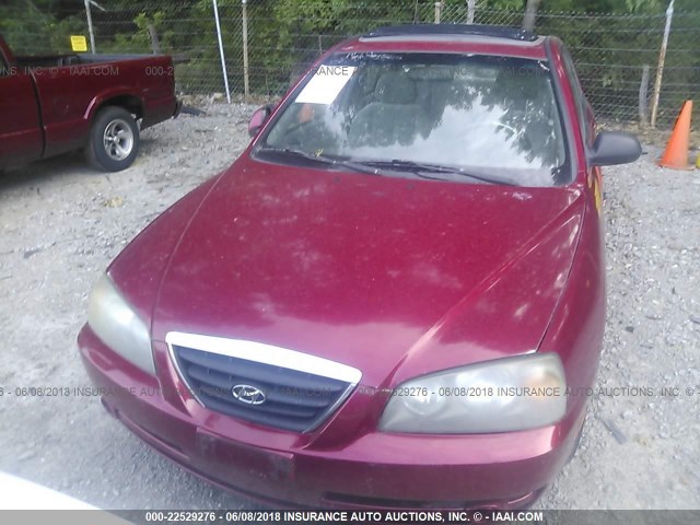 KMHDN46DX5U147040 - 2005 HYUNDAI ELANTRA GLS/GT RED photo 6