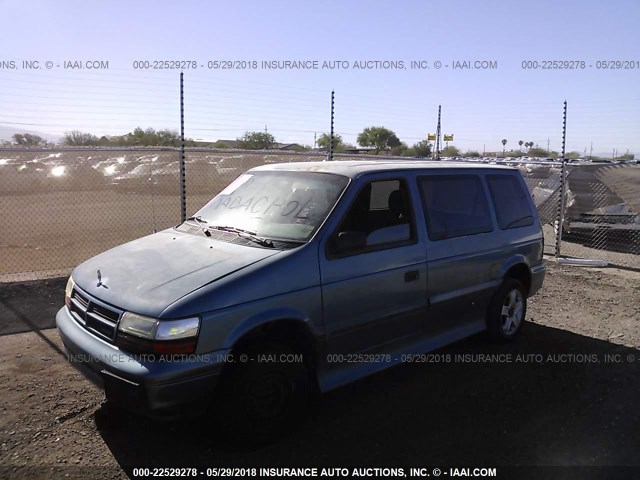 2B4FH25K3RR653351 - 1994 DODGE CARAVAN BLUE photo 2