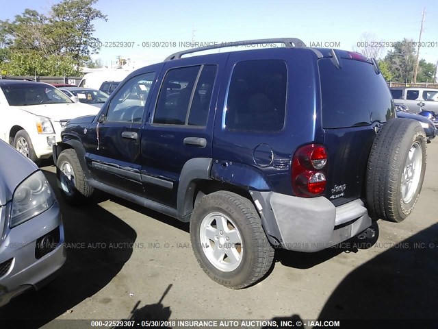 1J4GL48K56W173693 - 2006 JEEP LIBERTY SPORT BLUE photo 3