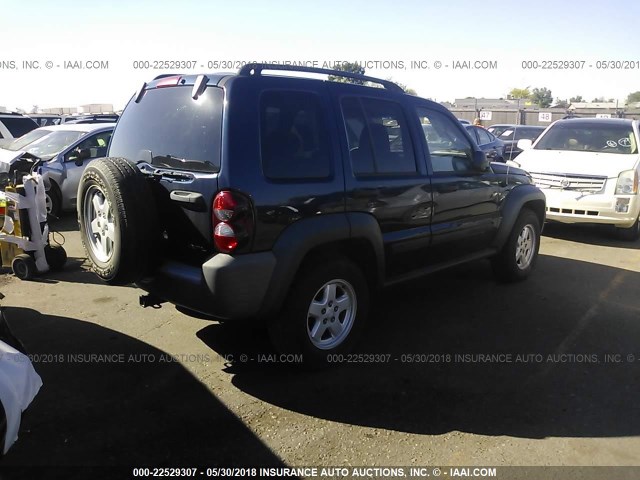 1J4GL48K56W173693 - 2006 JEEP LIBERTY SPORT BLUE photo 4