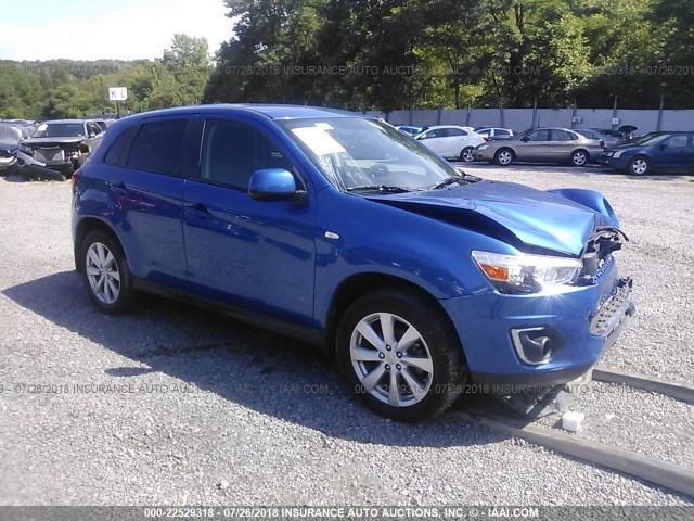 4A4AR3AU2FE058452 - 2015 MITSUBISHI OUTLANDER SPORT ES BLUE photo 1