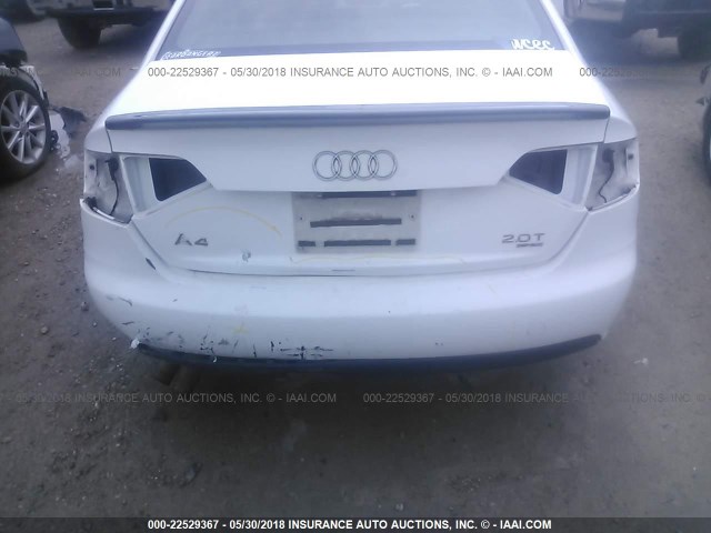 WAULF78K69N034290 - 2009 AUDI A4 2.0T QUATTRO WHITE photo 6