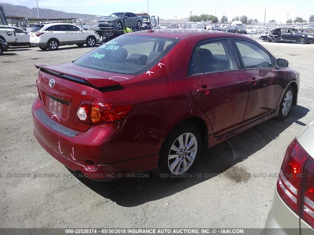 1NXBU40E19Z099008 - 2009 TOYOTA COROLLA S/LE/XLE RED photo 4