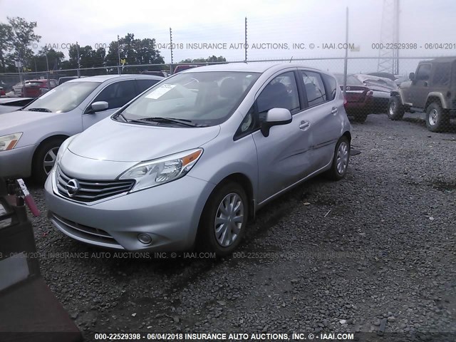 3N1CE2CP8EL381855 - 2014 NISSAN VERSA NOTE S/S PLUS/SV/SL SILVER photo 2