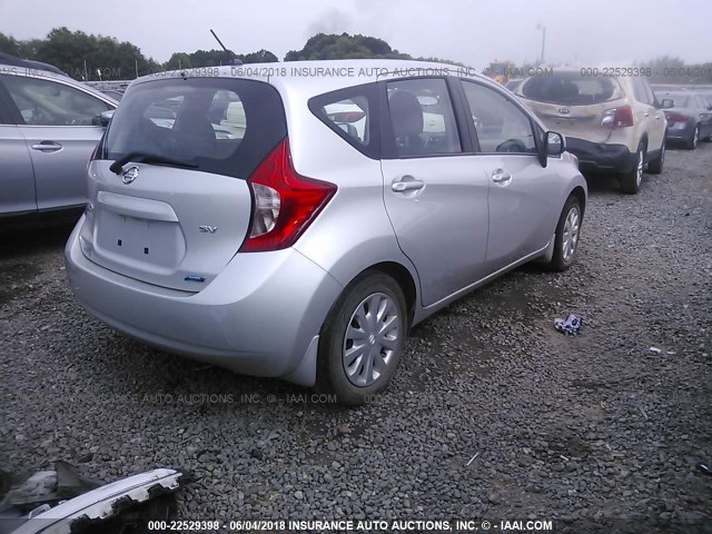 3N1CE2CP8EL381855 - 2014 NISSAN VERSA NOTE S/S PLUS/SV/SL SILVER photo 4