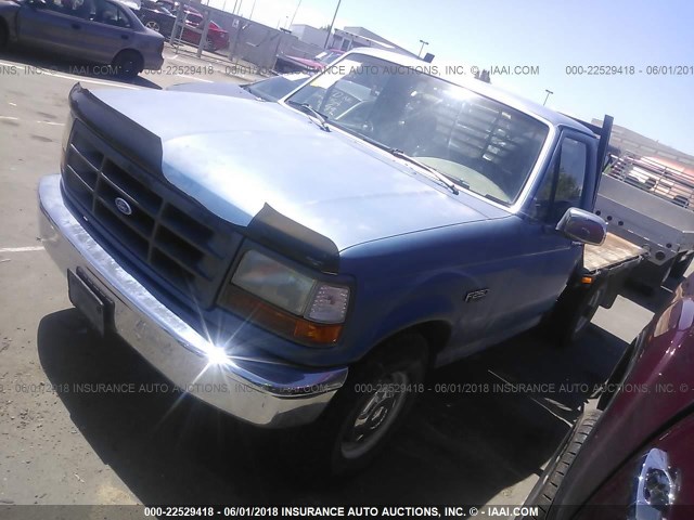 2FTHF25H8PCA28403 - 1993 FORD F250 BLUE photo 2