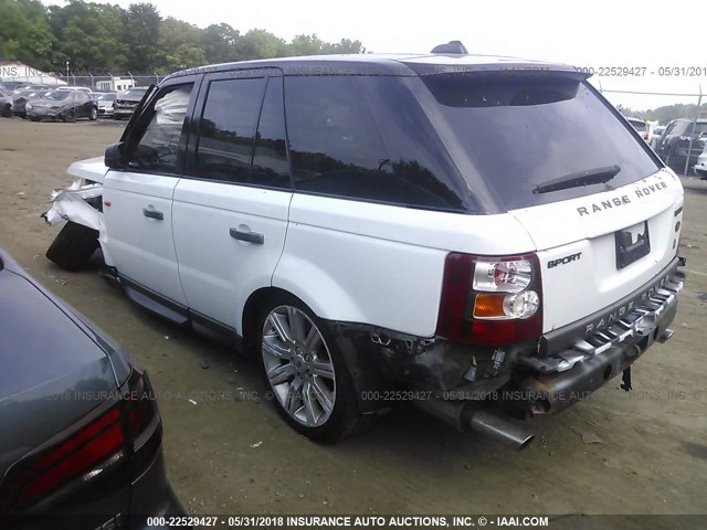 SALSH23428A175991 - 2008 LAND ROVER RANGE ROVER SPORT SUPERCHARGED WHITE photo 3