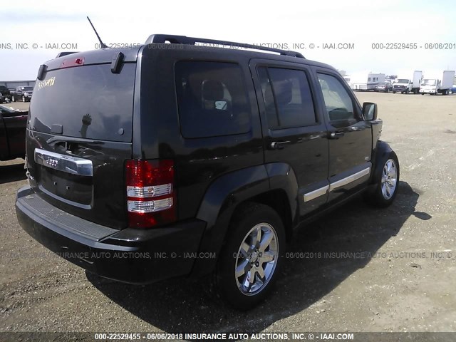 1C4PJMAK8CW182289 - 2012 JEEP LIBERTY SPORT BLACK photo 4