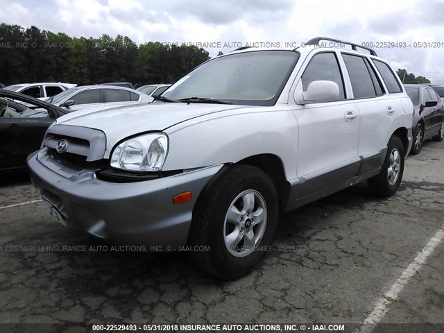 KM8SC73D55U889588 - 2005 HYUNDAI SANTA FE GLS/LX WHITE photo 2