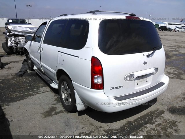 4N2ZN15TX1D821048 - 2001 NISSAN QUEST GXE WHITE photo 3