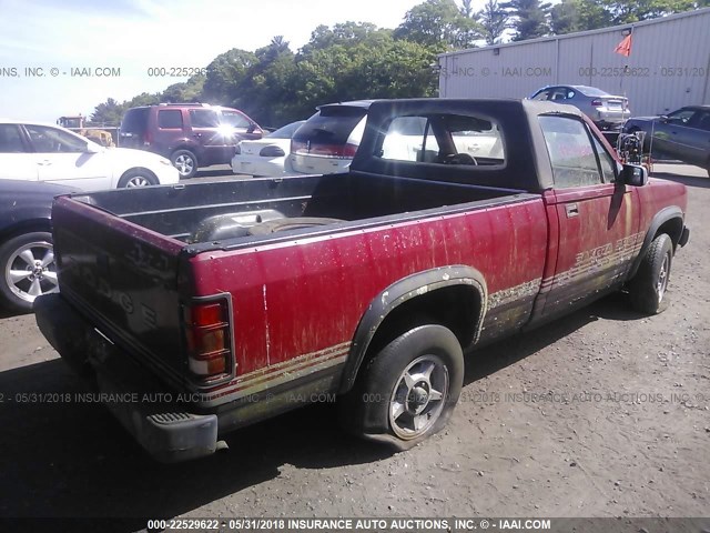 1B7GG69X2KS174351 - 1989 DODGE DAKOTA SPORT RED photo 4