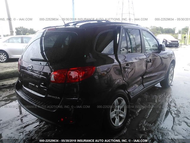 5NMSG13D29H298427 - 2009 HYUNDAI SANTA FE GLS MAROON photo 4