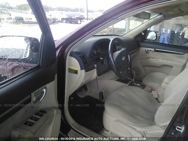 5NMSG13D29H298427 - 2009 HYUNDAI SANTA FE GLS MAROON photo 5