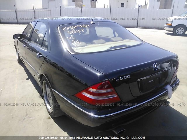 WDBNG78J71A209365 - 2001 MERCEDES-BENZ S 600 BLACK photo 3