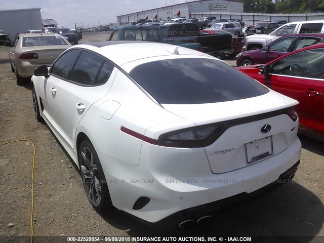 KNAE55LC0J6018021 - 2018 KIA STINGER GT2 WHITE photo 3