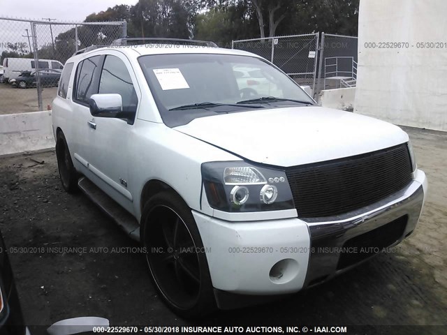 5N1AA08A65N721279 - 2005 NISSAN ARMADA SE/LE WHITE photo 1