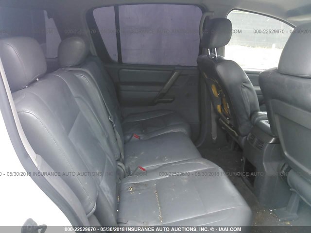 5N1AA08A65N721279 - 2005 NISSAN ARMADA SE/LE WHITE photo 8