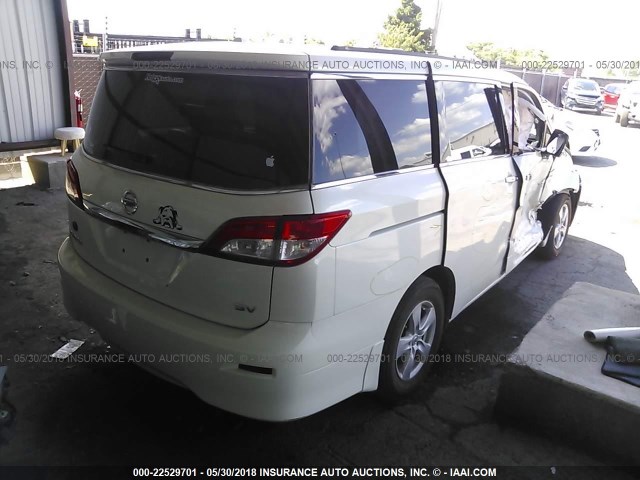 JN8AE2KP2E9102600 - 2014 NISSAN QUEST S/SV/SL/LE WHITE photo 4