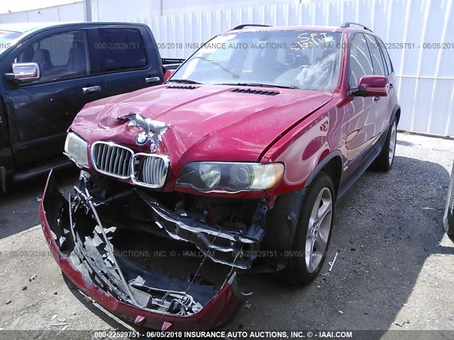 5UXFB93563LN79979 - 2003 BMW X5 4.6IS RED photo 2