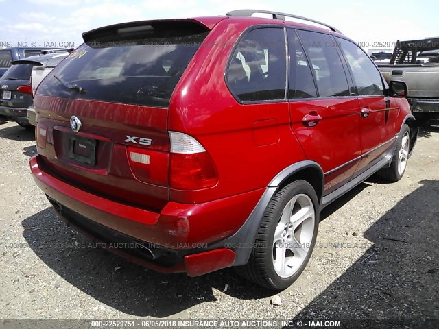 5UXFB93563LN79979 - 2003 BMW X5 4.6IS RED photo 4