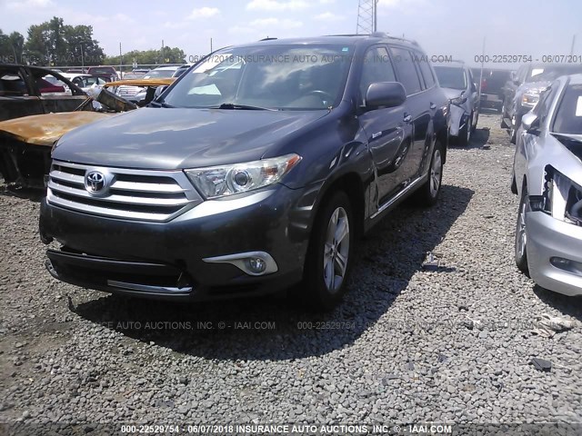 5TDDK3EH8CS146837 - 2012 TOYOTA HIGHLANDER LIMITED GRAY photo 2