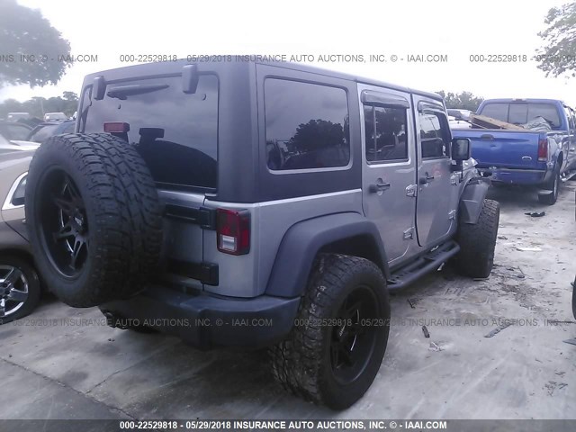 1C4BJWFG3GL204927 - 2016 JEEP WRANGLER UNLIMITE RUBICON SILVER photo 4