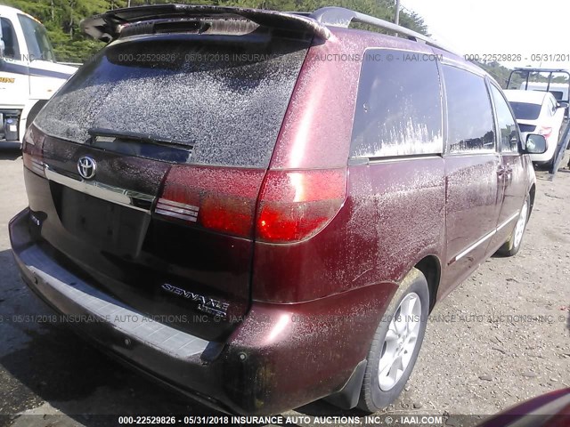 5TDZA22C64S203615 - 2004 TOYOTA SIENNA XLE/XLE LIMITED RED photo 4