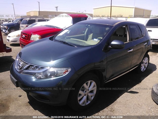 JN8AZ1MU6BW055599 - 2011 NISSAN MURANO S/SL/LE BLUE photo 2