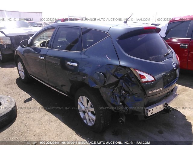 JN8AZ1MU6BW055599 - 2011 NISSAN MURANO S/SL/LE BLUE photo 3