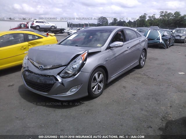 KMHEC4A44BA007726 - 2011 HYUNDAI SONATA HYBRID SILVER photo 2