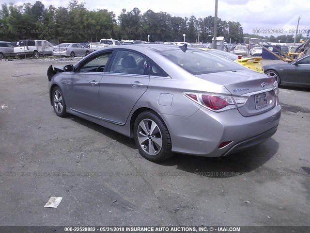 KMHEC4A44BA007726 - 2011 HYUNDAI SONATA HYBRID SILVER photo 3