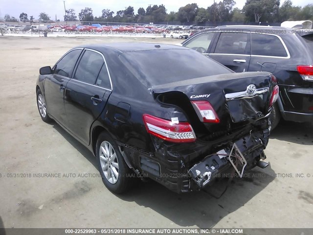 4T4BF3EK9BR193622 - 2011 TOYOTA CAMRY SE/LE/XLE BLACK photo 3