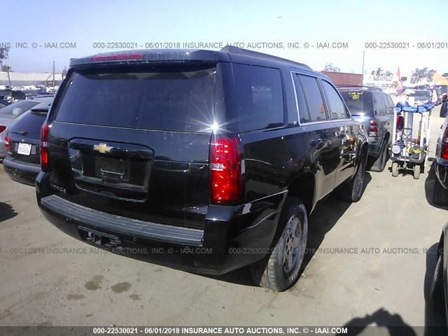 1GNSCBKC8GR287572 - 2016 CHEVROLET TAHOE C1500 LT BLACK photo 4