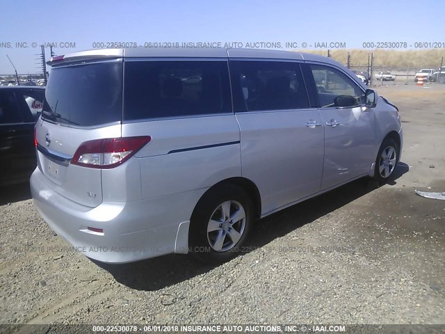 JN8AE2KP5C9050702 - 2012 NISSAN QUEST S/SV/SL/LE SILVER photo 4