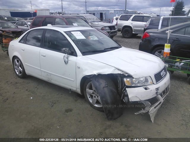 WAUJC68E84A248265 - 2004 AUDI A4 1.8T WHITE photo 1